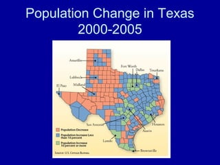 Population Change in Texas
2000-2005
 