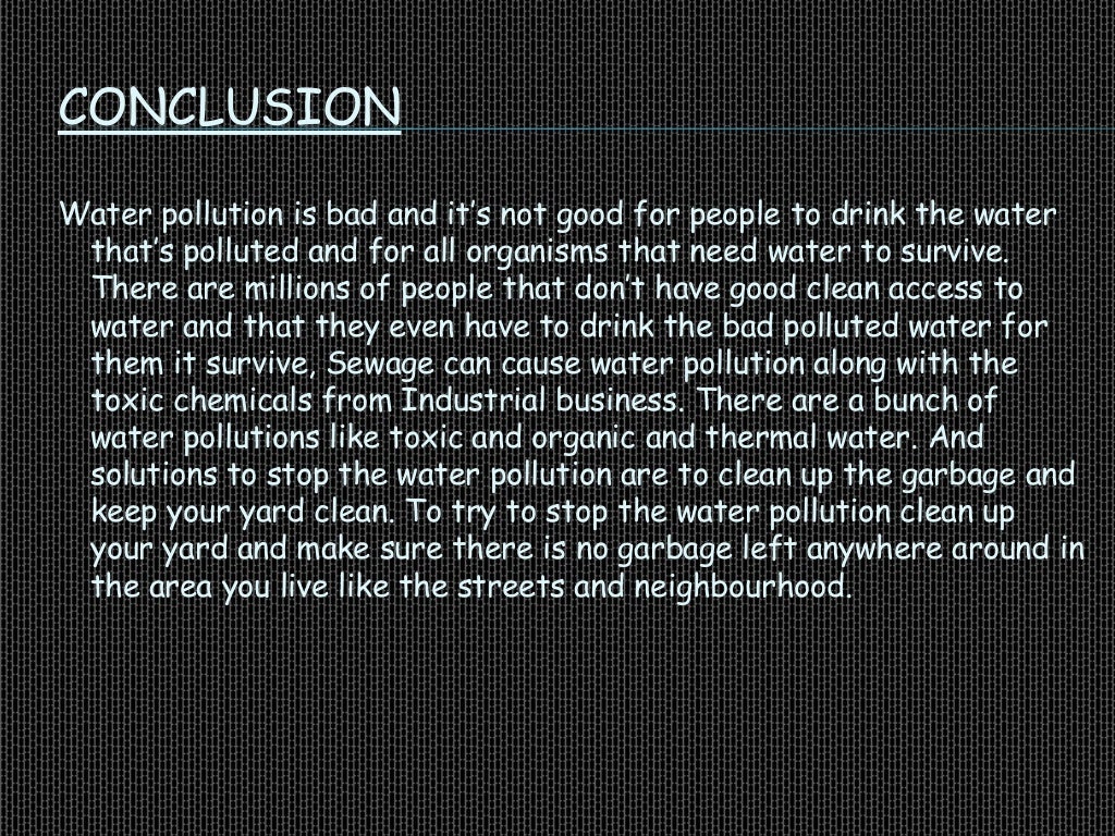 Surface water pollution