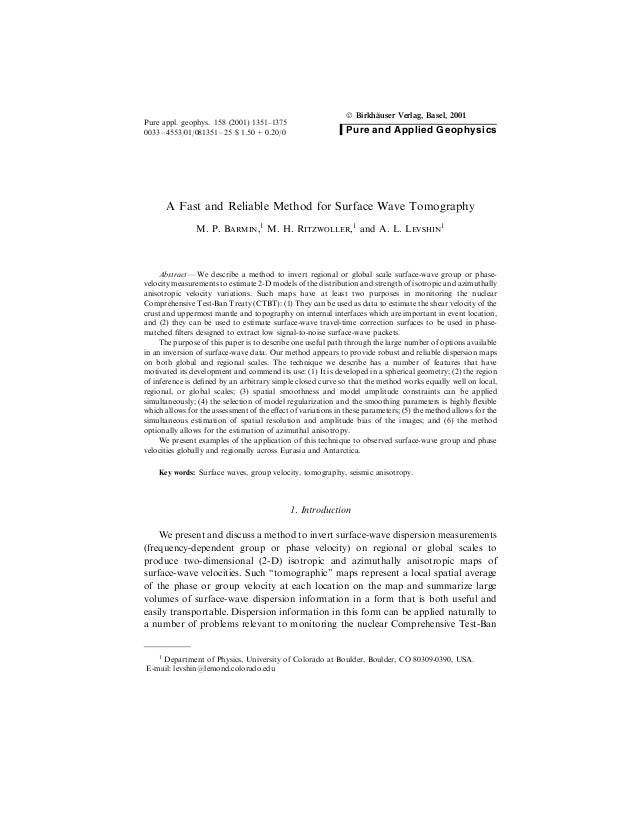 Surface Wave Tomography