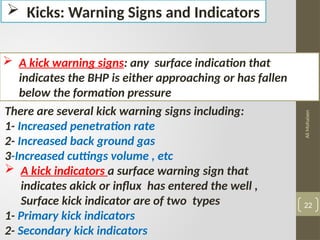 Kick Back Warning Sign SURFACE WELL CONTROL components and equipments. pptx | PPTX