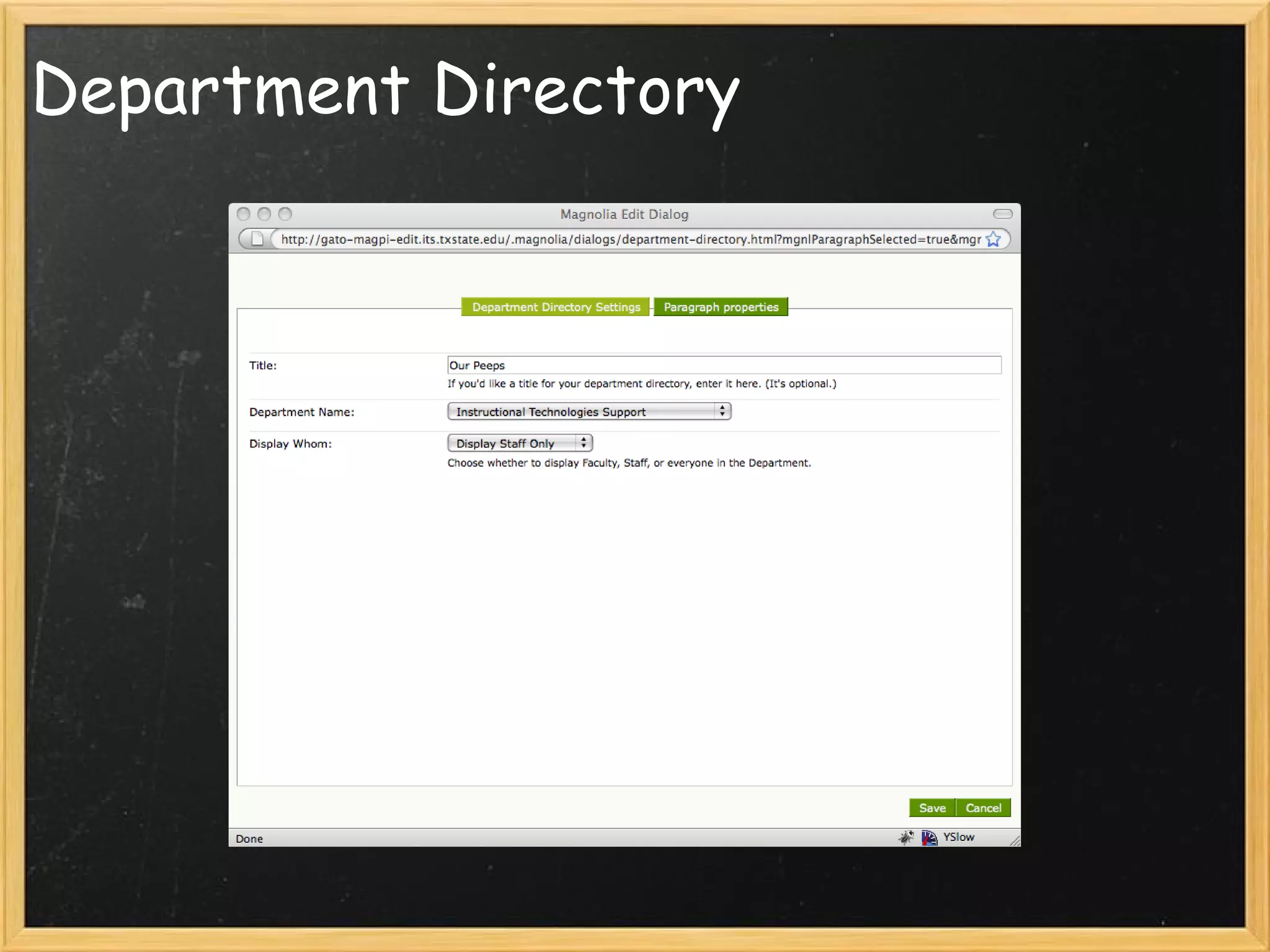 Department Directory 
