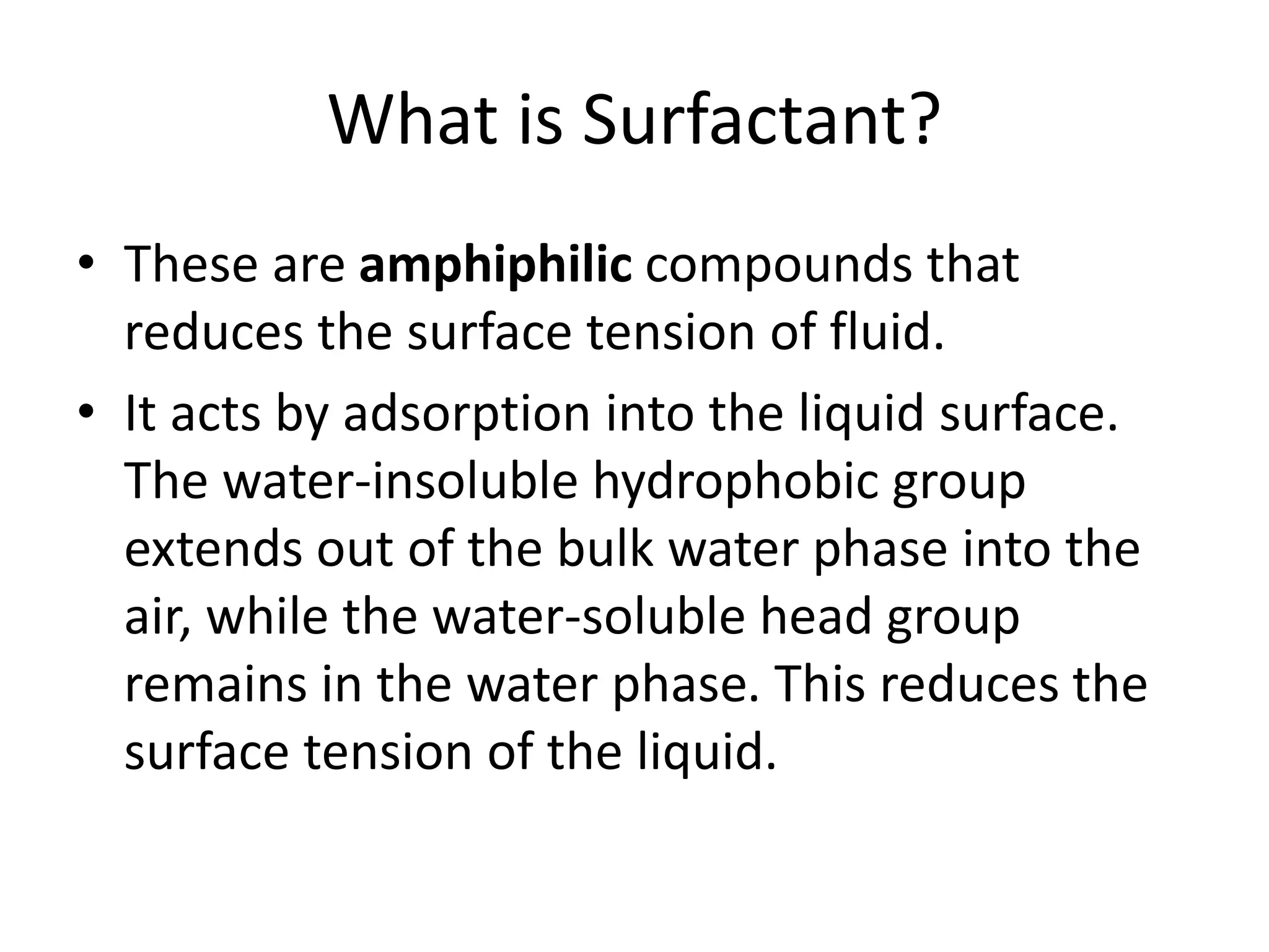 Surfactant, biosynthesis and its regulation | PPTX