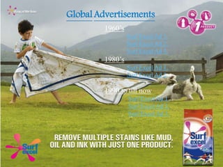 GlobalAdvertisements
1960’s
Surf Excel Ad 1.
Surf Excel Ad 2.
Surf Excel Ad 3.
1980’s
Surf Excel Ad 1.
Surf Excel Ad 2.
1990 to till now
Surf Excel Ad 1.
Surf Excel Ad 2.
Surf Excel Ad 3.
 
