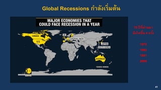 41
Global Recessions กาลังเริ่มต้น
70 ปีที่ผ่านมา
มีเกิดขึ้น 4 ครั้ง
1975
1982
1991
2009
 