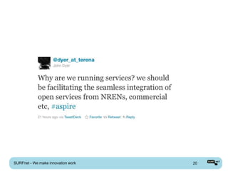 SURFnet - We make innovation work   20
 