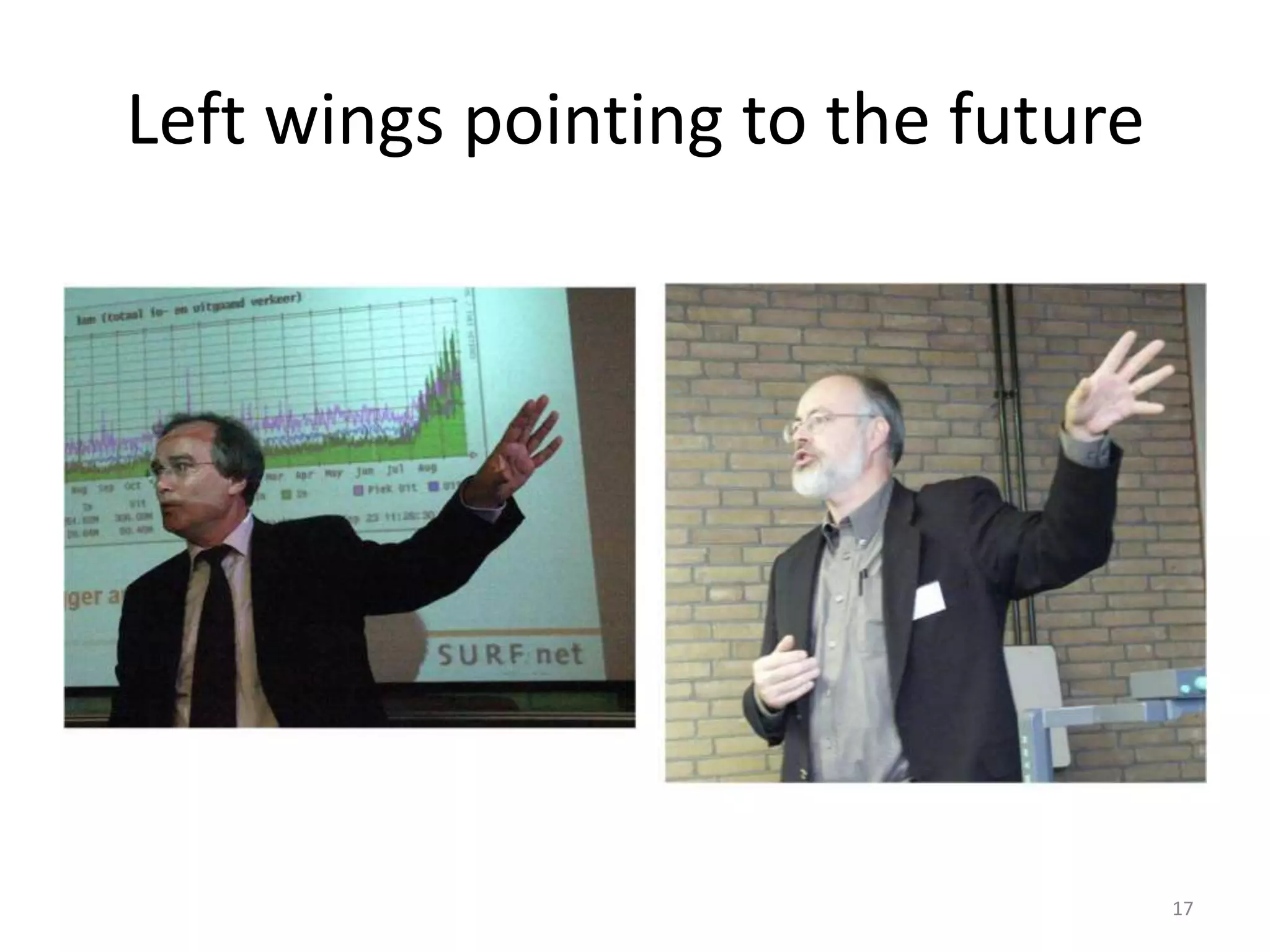 Left wings pointing to the future




                                    17
 