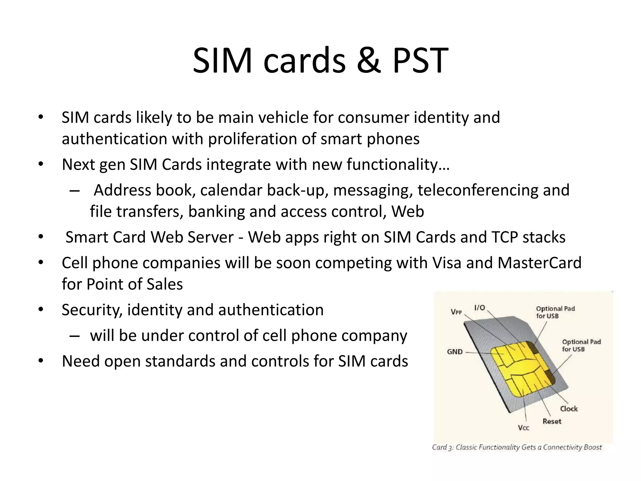 M2M = the Internet of ThingsMachine-to-Machine communications will let millions of devices communicate with each other and with people8.1 million vehicles in NL8 million smart meters in NLTomTom alone sold 10 million Personal Navigation Devices last yearA digital picture frame company became a KPN customer recentlyeReaders are equipped with wireless connectivityMany of these devices will use communications technology from the GSM-family, because it is ubiquitous, standardized and flexibleGSM-family is GSM/GPRS/UMTS/LTE also known as 2G/3G/4GGSM-family works on all continents, in almost all nationsGSM-family offers coverage almost anywhere, indoor and outdoorOther networking technologies like wifi, powerline, ethernet, cable and DSL broadband have less coverage and often require configuration by userManagement Summary “Onderzoek flexibel gebruik MNC’s”