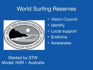 Surf protection, World Surf Reserves & Case Studies