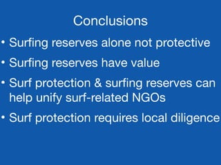 Surf protection, World Surf Reserves & Case Studies