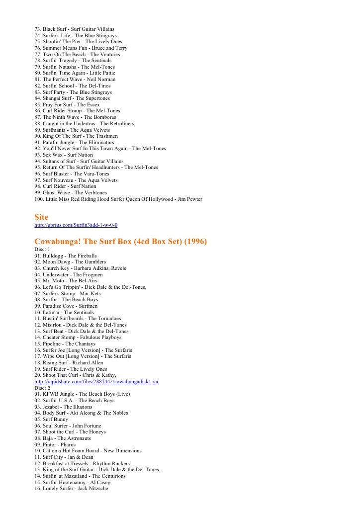 Surf Rock 100 Greatest Surf Rock Songs