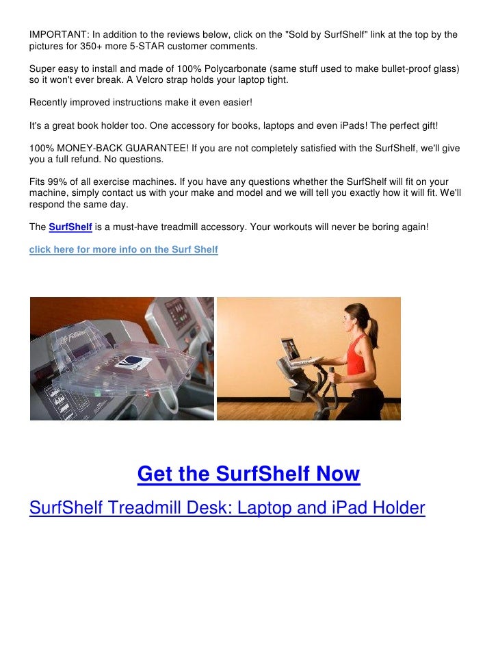 Surfshelf Treadmill Desk