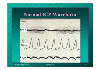 Surg351 presentation and management of raised intracranial pressure | PDF