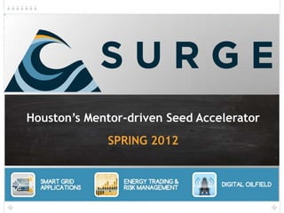 Houston’s Mentor-driven Seed Accelerator SPRING 2012 