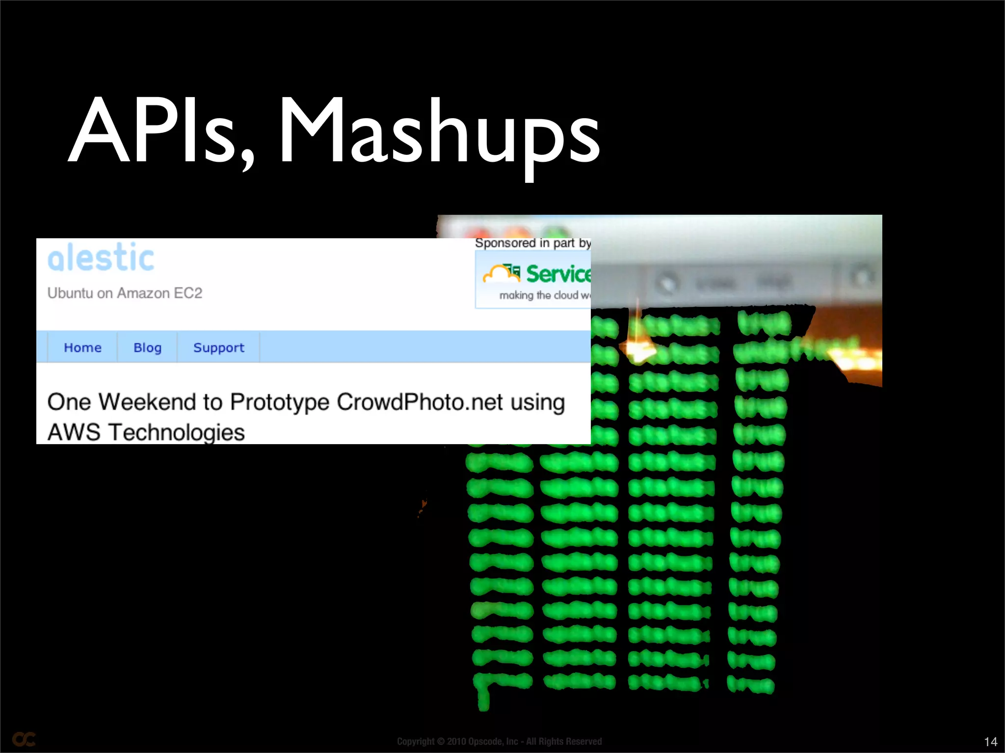 Copyright © 2010 Opscode, Inc - All Rights Reserved 14
APIs, Mashups
 