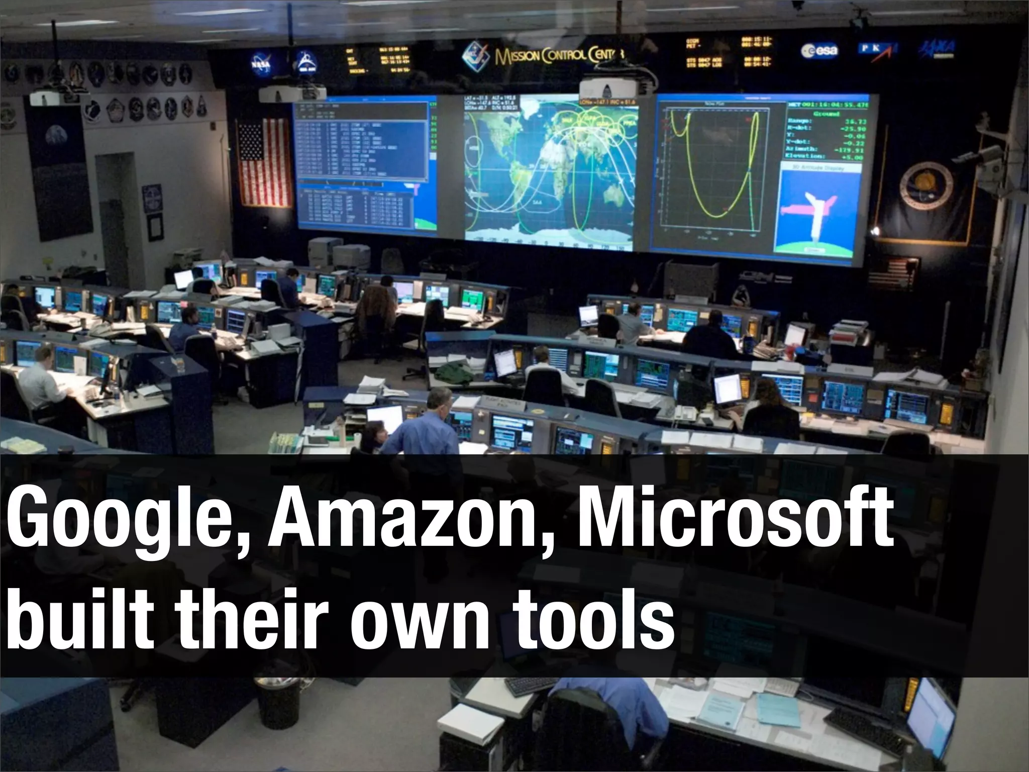 Google, Amazon, Microsoft
built their own tools
 