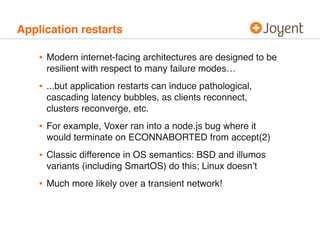 Application restarts

    • Modern internet-facing architectures are designed to be
     resilient with respect to many fa...