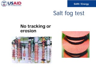 No tracking or
erosion
Salt fog test
 