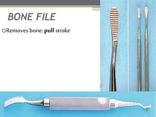 oRemoves bone: pull stroke
BONE FILE
 