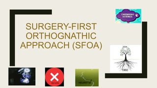 SURGERY-FIRST
ORTHOGNATHIC
APPROACH (SFOA)
1960
2009
OBLIVION HEURISTIC
 