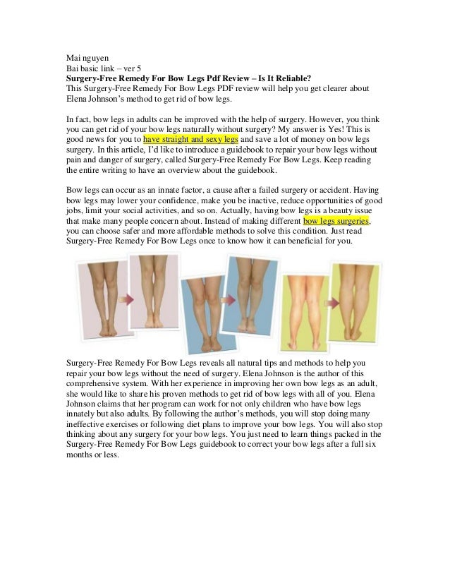 SurgeryFree Remedy For Bow Legs Pdf Review Is It Reliable?