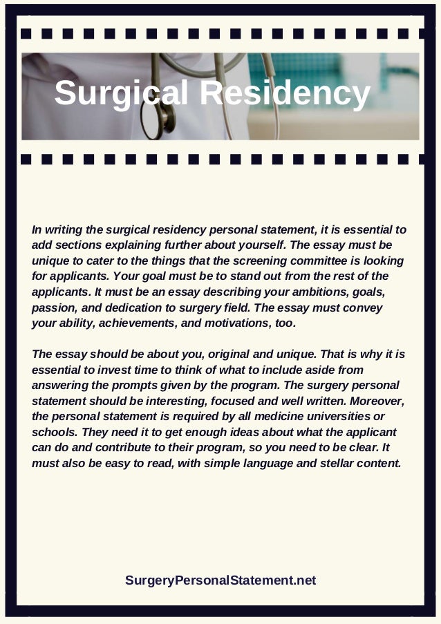 Personal statement format picture