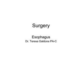 Surgery Esophagus Dr. Teresa Galdona PA-C 
