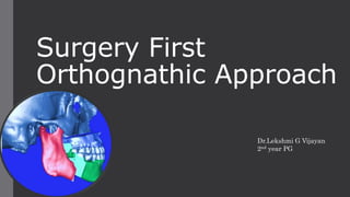 Surgery First
Orthognathic Approach
Dr.Lekshmi G Vijayan
2nd year PG
 