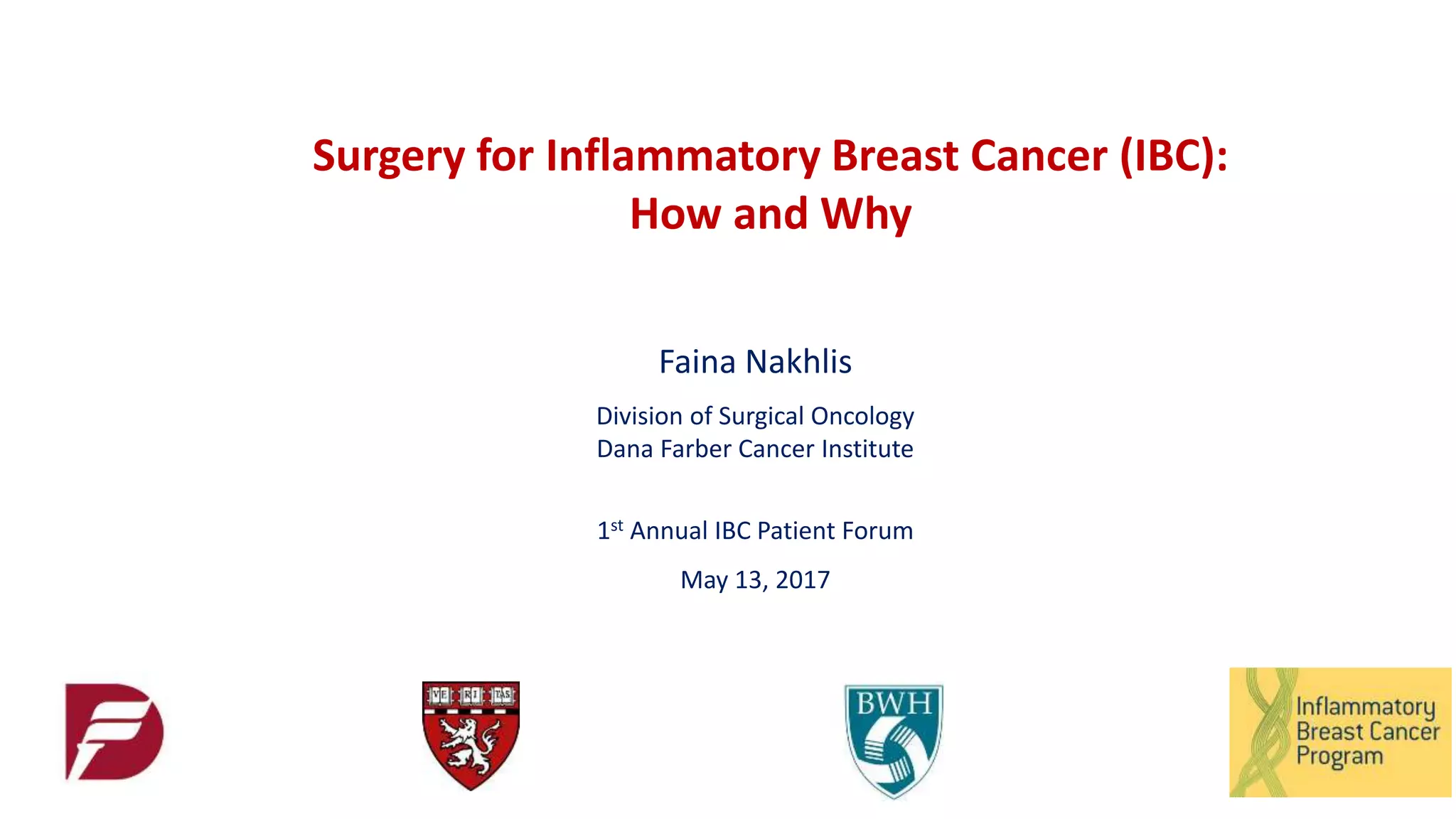 Surgery for Inflammatory Breast Cancer: How and Why | PPTX