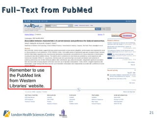 Full-Text from PubMed Remember to use the PubMed link from Western Libraries’ website. 