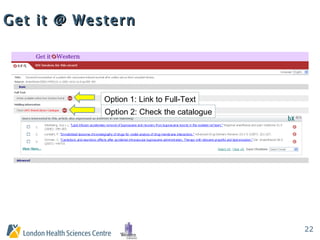 Get it @ Western Option 1: Link to Full-Text Option 2: Check the catalogue 