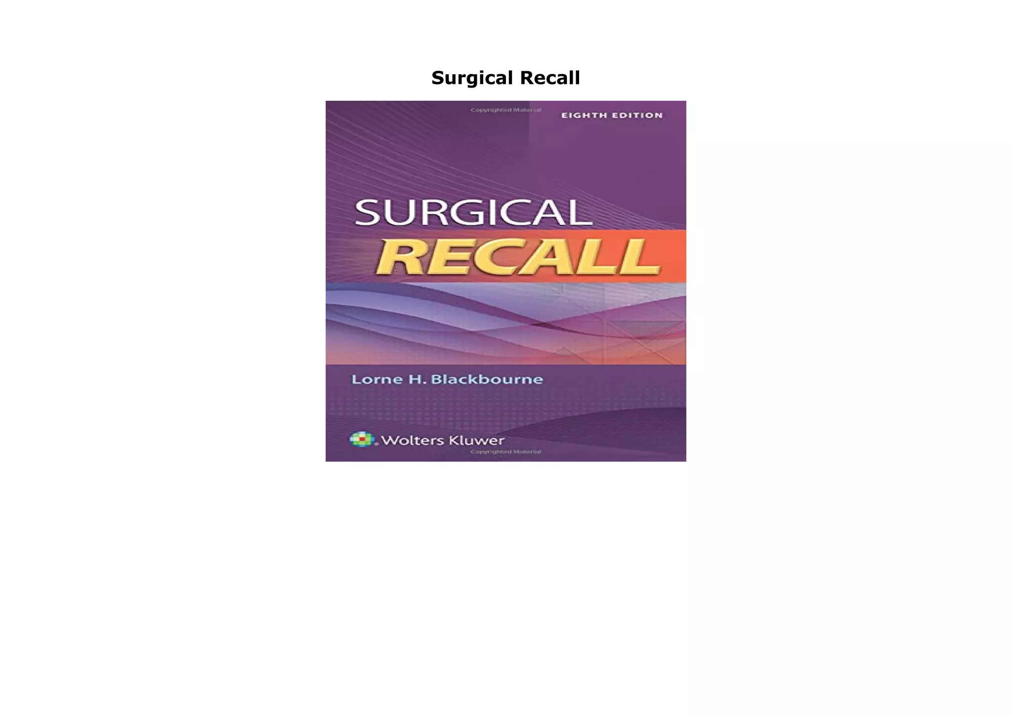 Surgical Recall PDF