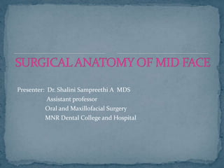 Presenter: Dr. Shalini Sampreethi A MDS
Assistant professor
Oral and Maxillofacial Surgery
MNR Dental College and Hospital
 