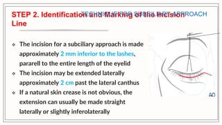 Subciliary Approach Incision surgical approaches to facial skeleton -periorbital.pptx