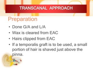 Surgical approach to middle ear,mastoid mamoon | PPTX