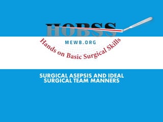 SURGICAL ASEPSIS AND IDEAL
SURGICAL TEAM MANNERS
 