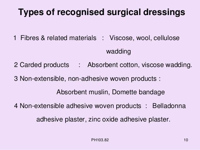 Surgical dressings ,sutures and ligatures