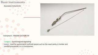 Suctioning Instruments Surgical instruments based on Surgical Instrumentation: An Interactive ...