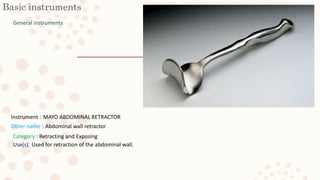 Basic Mayo Instruments Surgical instruments based on Surgical Instrumentation: An Interactive ...