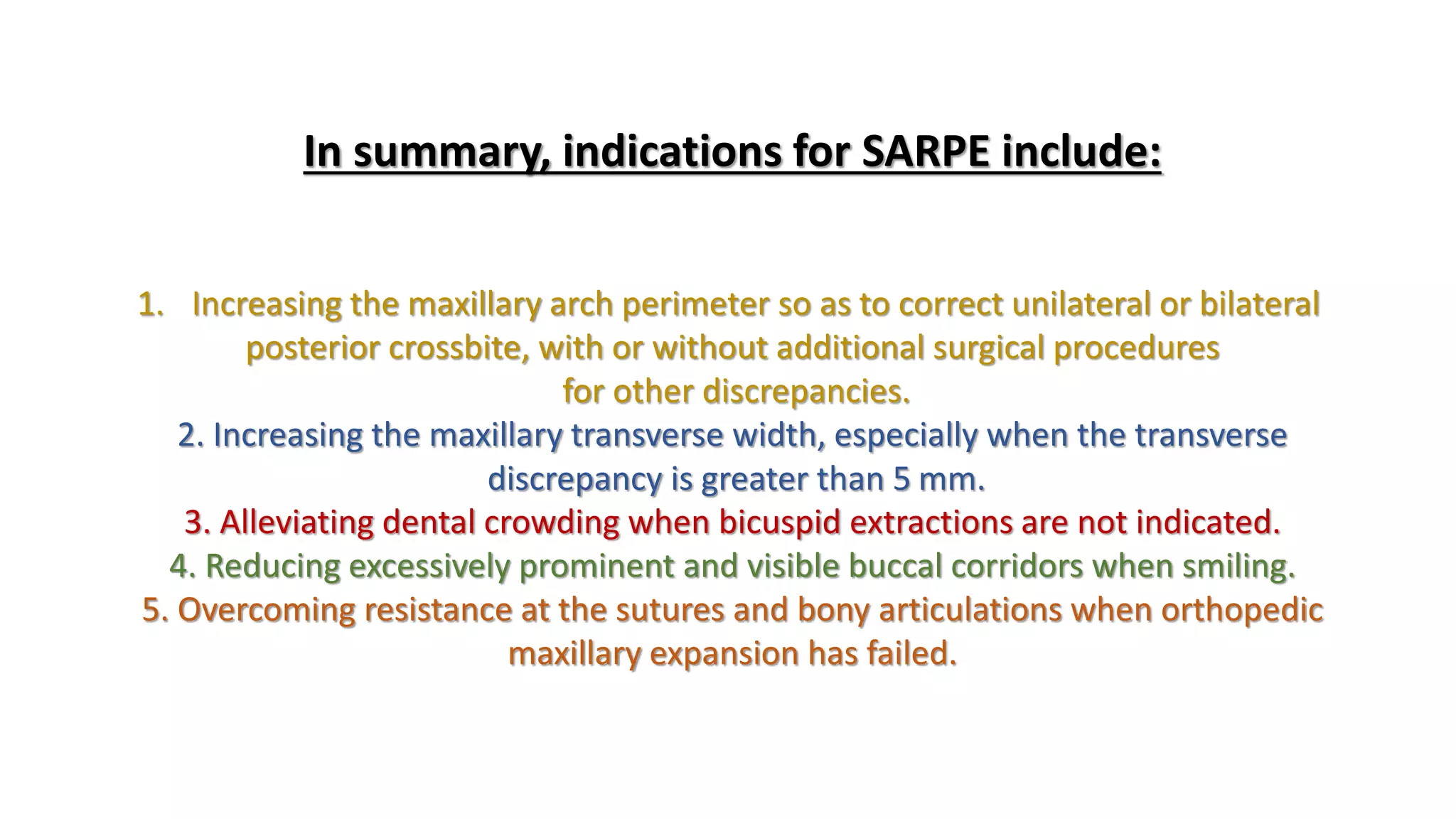 Surgically Assisted Rapid Palatal Expansion (SARPE) | PPTX