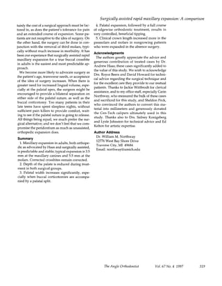 Surgically assisted rapid palatal expansion a comparison of technique ...