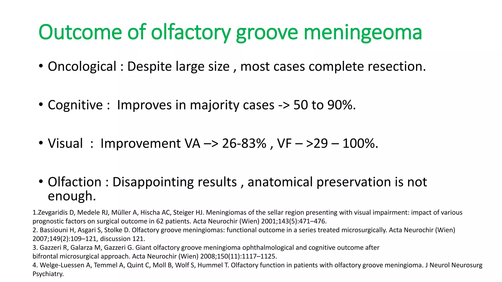 Surgical managment of anterior skull base meningeoma | PPT