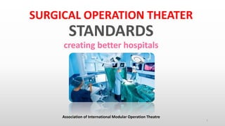 SURGICAL OPERATION THEATER
STANDARDS
creating better hospitals
1
Association of International Modular Operation Theatre
 