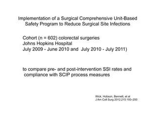 Surgical Site Infection (SSI) | PDF