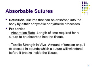 SURGICAL SUTURES power point presentation | PPT