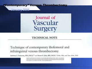 January 2006
“Contemporary” Venous Thrombectomy
 