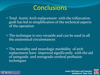 Surgical treatment for aortic arch aneurysms | PPTX