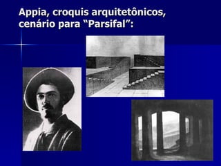 Appia, croquis arquitetônicos,Appia, croquis arquitetônicos,
cenário para “Parsifal”:cenário para “Parsifal”:
 