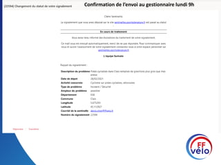 Confirmation de l’envoi au gestionnaire lundi 9h
 