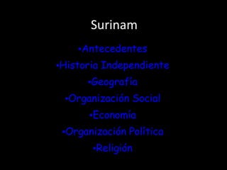Surinam ,[object Object],[object Object],[object Object],[object Object],[object Object],[object Object],[object Object]