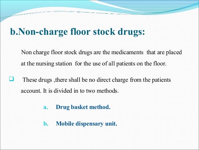 Drug Distribution In Hospital Pharmacy